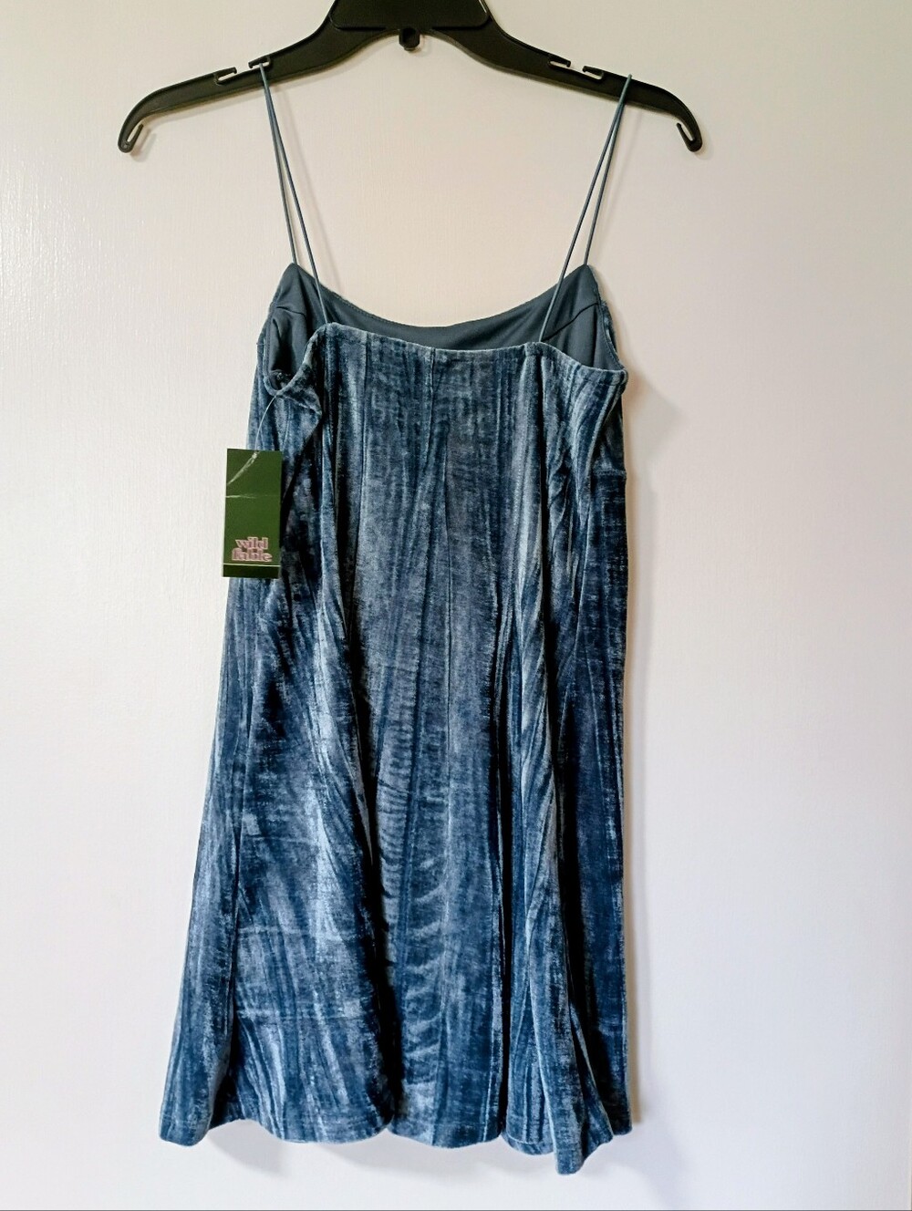 Wild Fable Blue Velvet-y Velour dress NWT size small - Spaghetti Strap - Picture 5 of 5